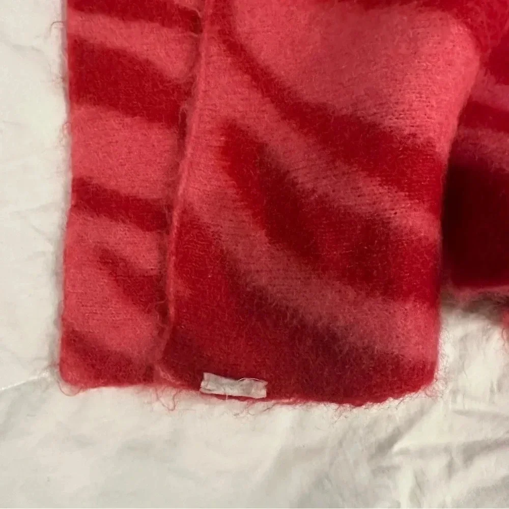 BY FAR Pink/Red Alpaca Zebra Scarf - Picture 3 of 4
